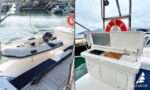 Catamarã Praia 47 - Plataforma de popa com bote auxiliar e área gourmet externa